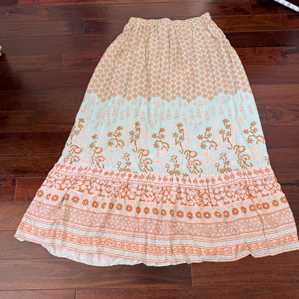 Spell Sweet Nothings Peppermint Maxi Skirt NWT L Boho Prairie Festival Resort - Picture 3 of 8
